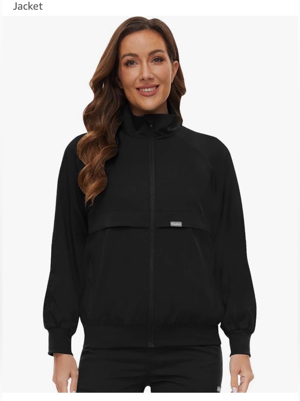 Black Women's Full-Zip Scrub Jacket